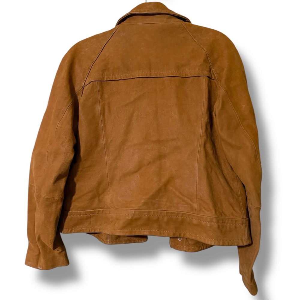 FOSSIL large 100% lamb leather button up jacket bohemian casual coat preloved - Picture 5 of 16